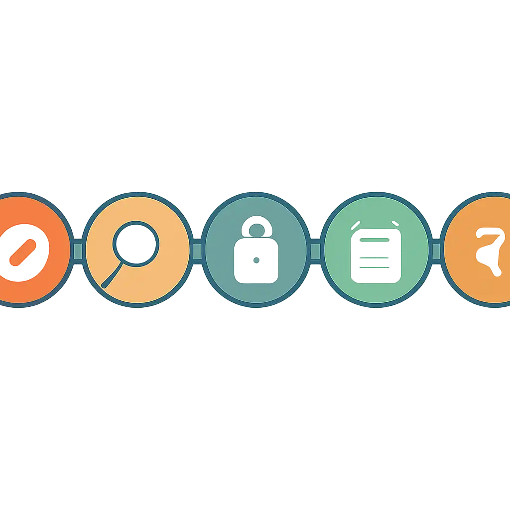 Five numbered circular icons connected by arrows in a horizontal flow, Is Rummy Wealth Safe? What to Check Before You