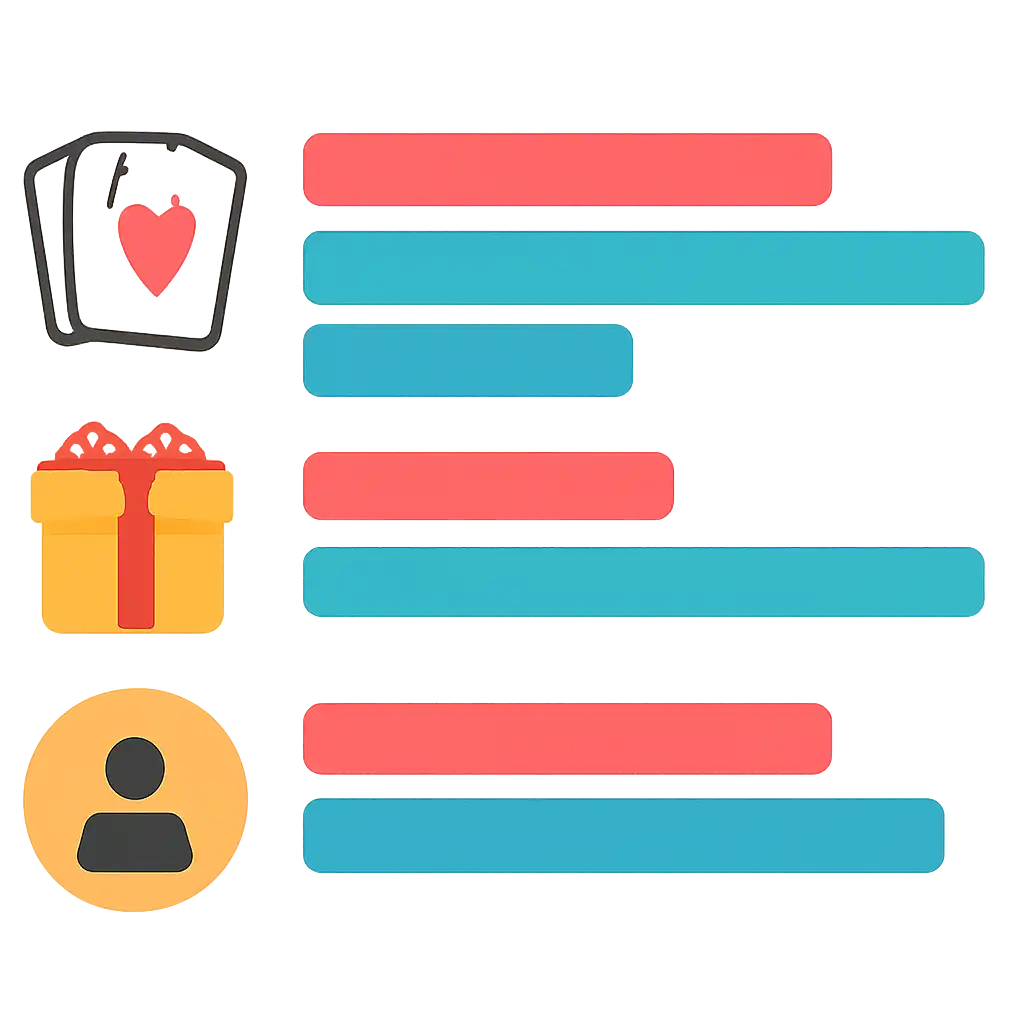 Infographic comparing options using coloured bars and, Rummy Wealth Games, Bonuses and Referral Rewards