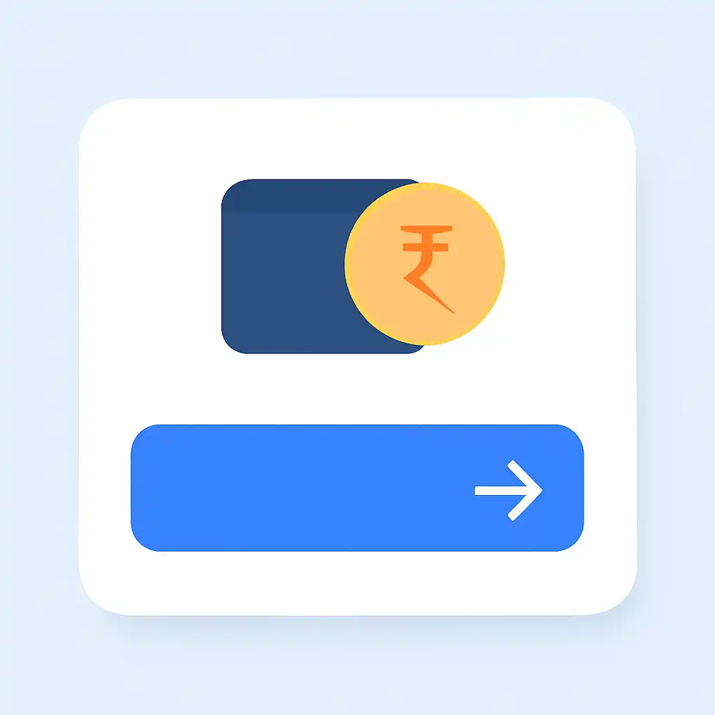 Close-up of button or form field for upi deposits, Rummy Wealth